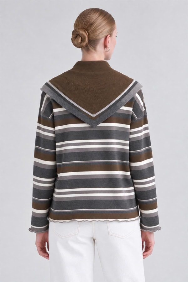 LevidorŞal Yaka Sweatshirt Gri