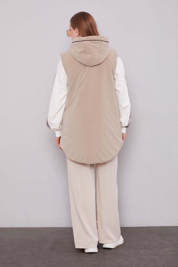 LevidorŞapkalı Şişme Yelek Camel