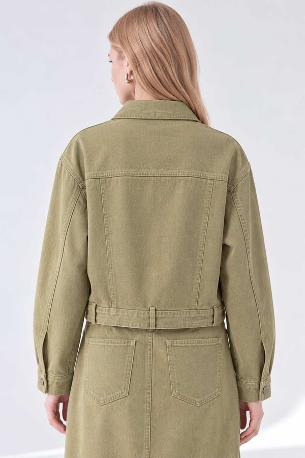 LevidorSarı Cepli Kısa Denim Ceket