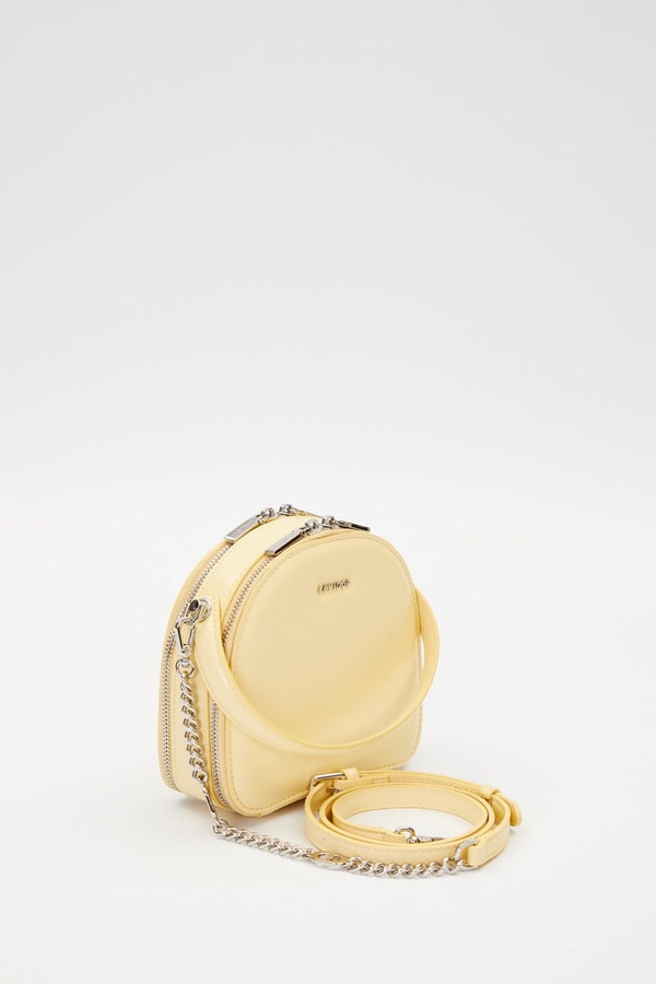 LevidorSarı Çift Fermuarlı Omuz Çantası