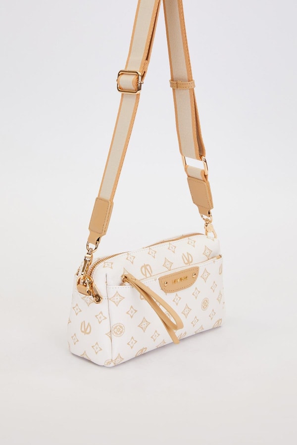 LevidorSarı Çizglili Kuşak Detaylı Omuz Çantası