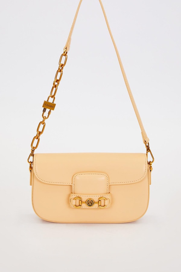 LevidorSarı Kilit Zincirli Omuz Çantası