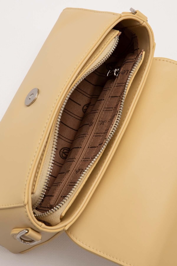 LevidorSarı Logo Tokalı Omuz Çantası