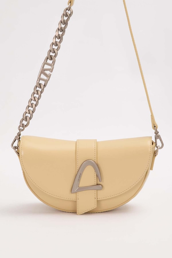 LevidorSarı Logo Zincir Detaylı Omuz Çantası