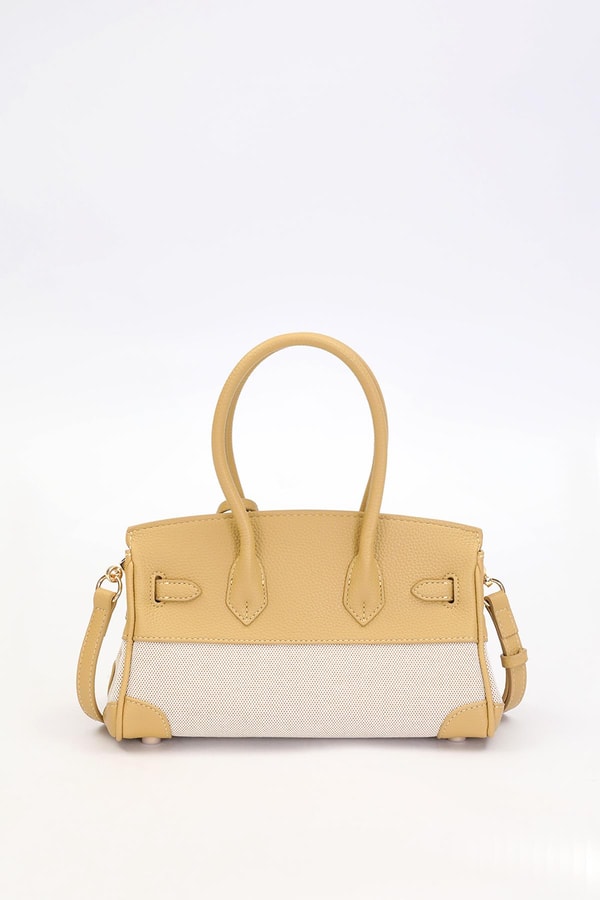 LevidorSarı Oval Kilit Detay El Çantası