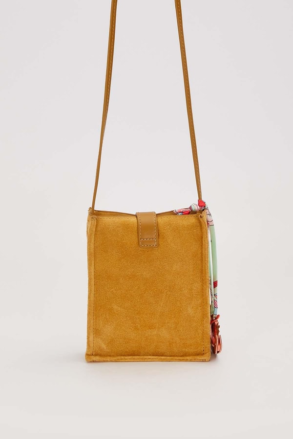 LevidorSarı Süet Uzun Askılı Omuz Çantası