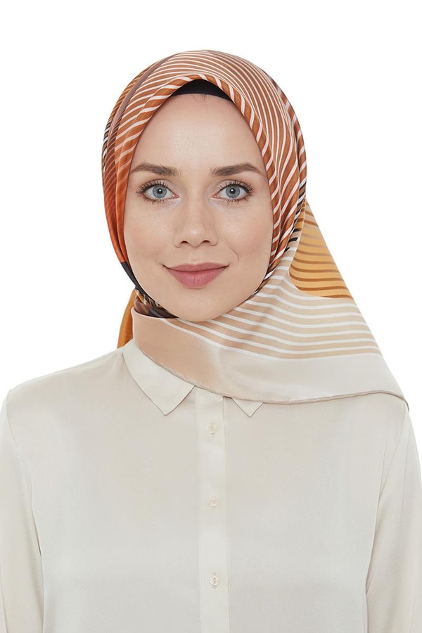 LevidorSarı Twill Saf İpek Eşarp