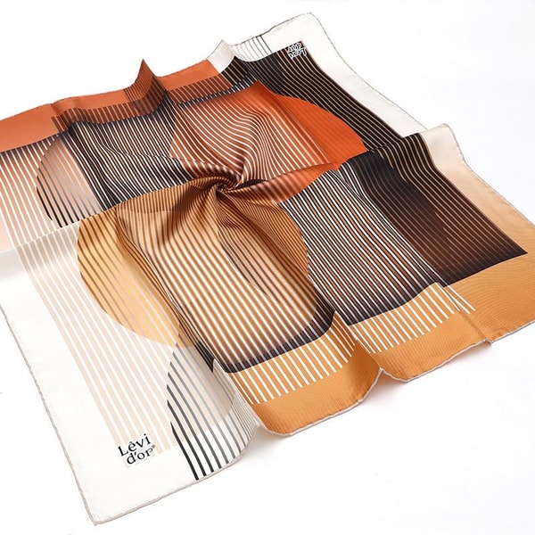 LevidorSarı Twill Saf İpek Eşarp