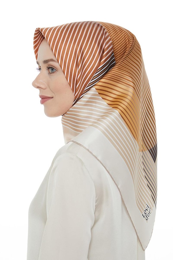 LevidorSarı Twill Saf İpek Eşarp