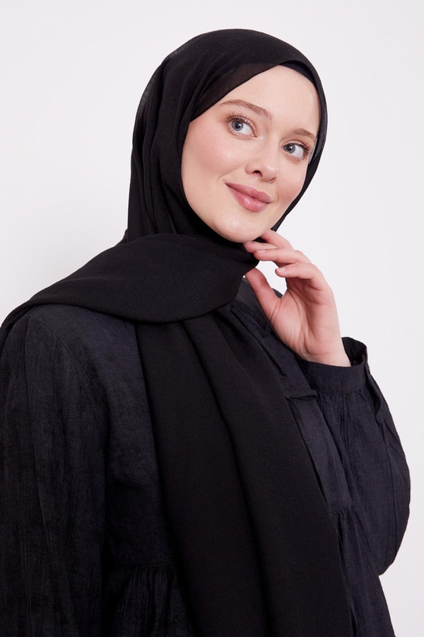 LevidorSiyah Arlyn Düz Şal