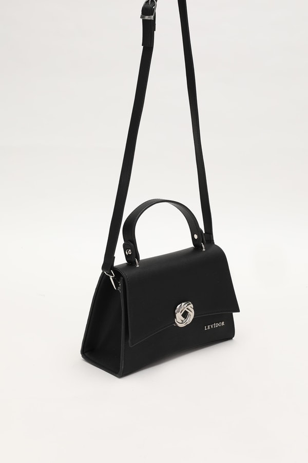 LevidorSiyah Asimetrik El Çantası