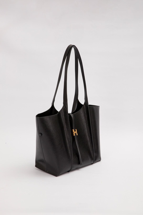 LevidorSiyah Askı Kilit Detay Büyük El Çantası