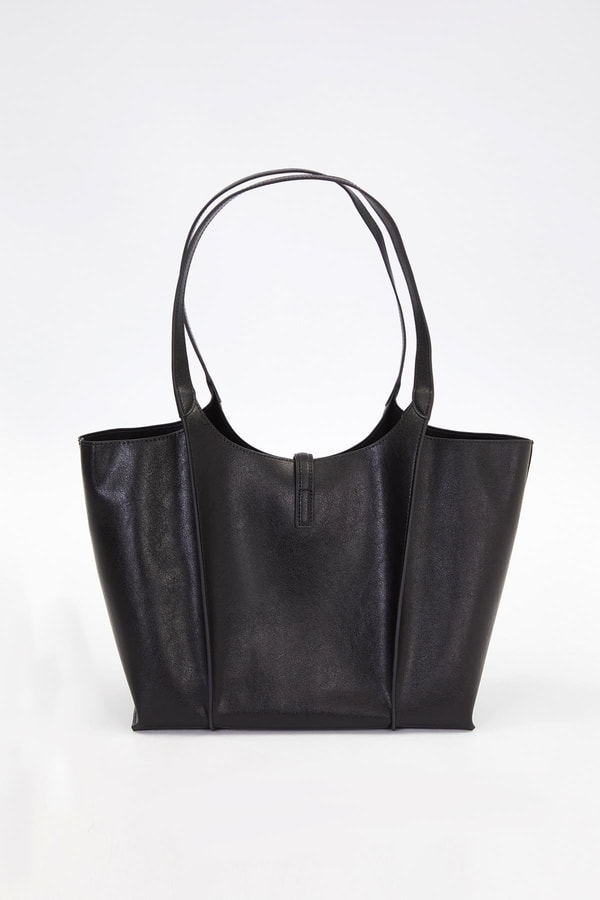 LevidorSiyah Askı Kilit Detay Büyük El Çantası