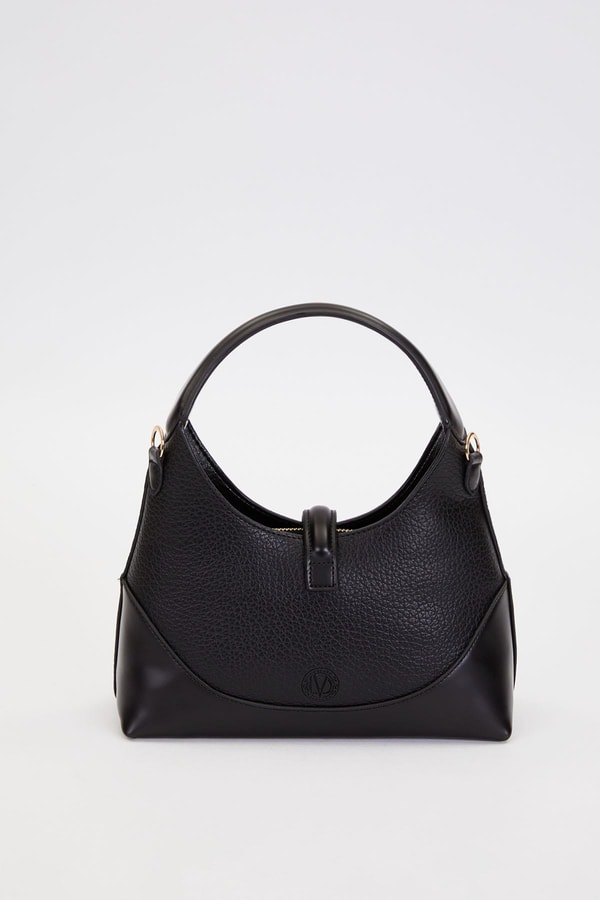 LevidorSiyah Askı Kilit Detaylı Omuz Çantası