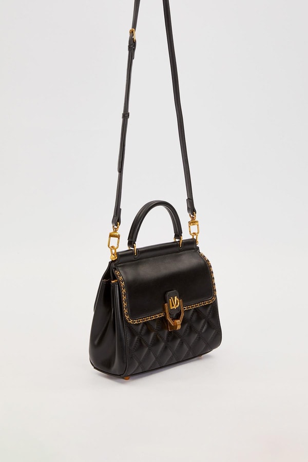 LevidorSiyah Ayarlanabilir Askılı Kapitone Omuz Çantası