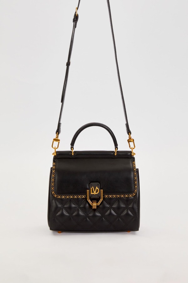 LevidorSiyah Ayarlanabilir Askılı Kapitone Omuz Çantası