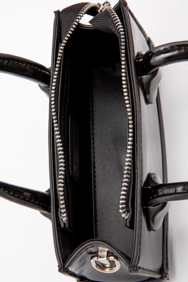 LevidorSiyah Ayarlanabilir Kilit Detaylı El Çantası