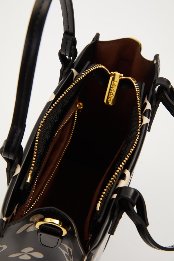 LevidorSiyah Baskılı Sembol Desen El Çantası