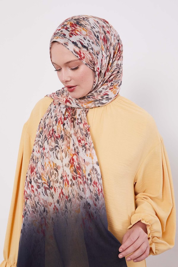 LevidorSiyah Batik Desen Pamuk Şal