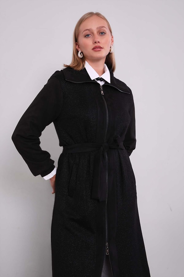 LevidorSiyah Bel Bağlamalı Süet Kap