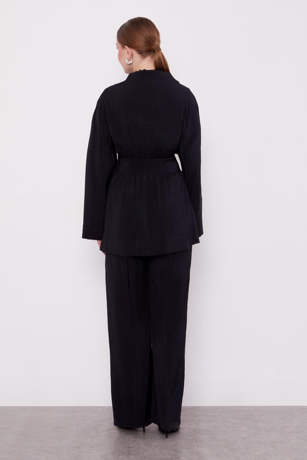 LevidorSiyah Belden Kuşaklı İkili Takım