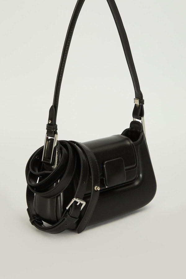 LevidorSiyah Büyük Tokalı Baget Çanta