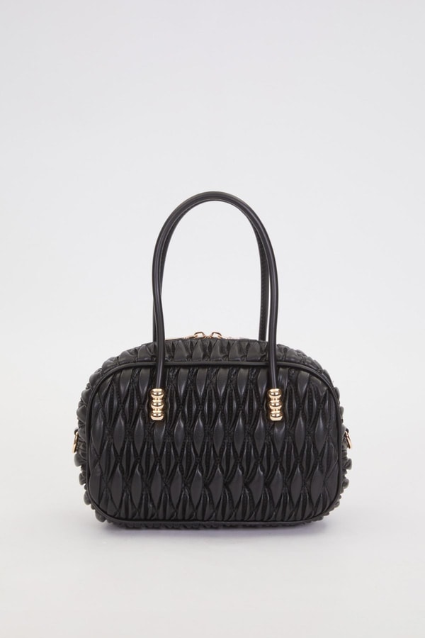 LevidorSiyah Büzgü Model Baget Omuz Çanta