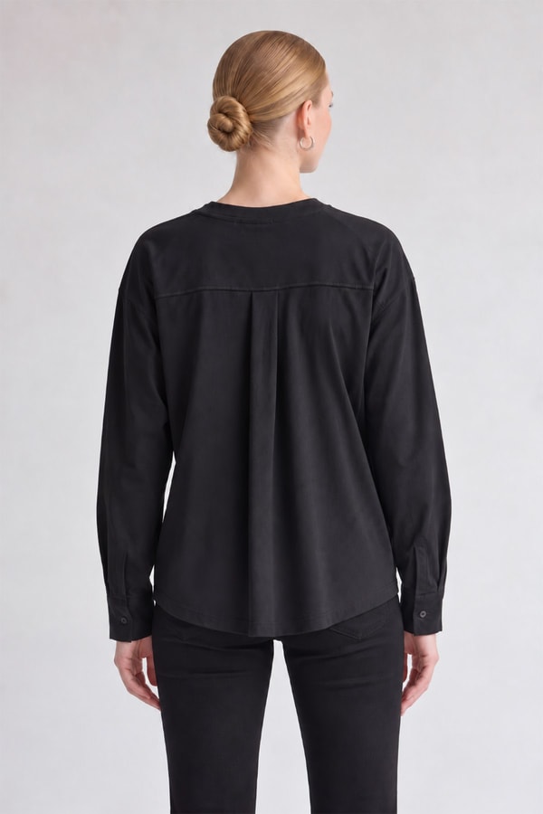 LevidorSiyah Çantalı Çiçek Baskılı Sweatshirt