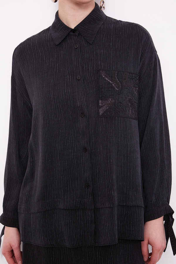 LevidorSiyah Cep Detaylı İkili Takım