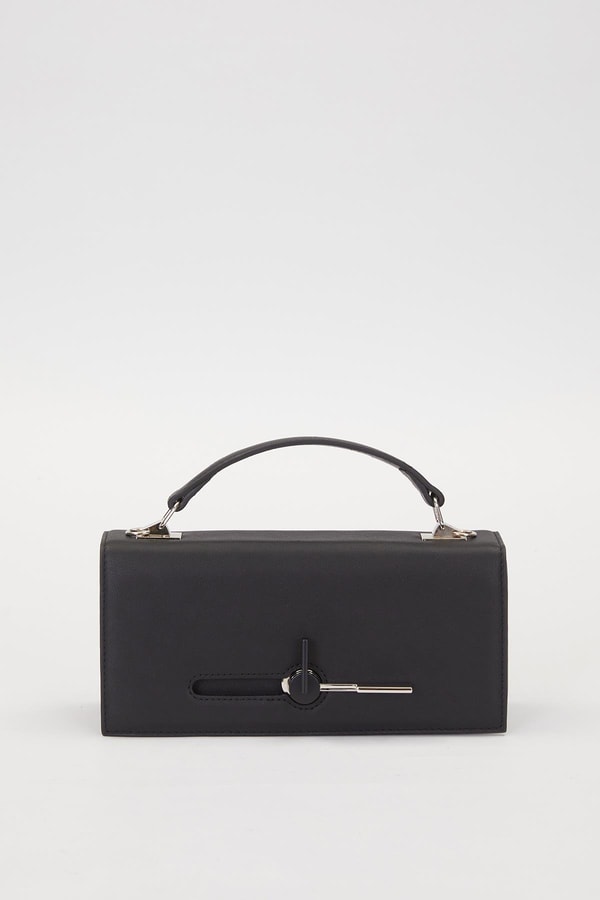 LevidorSiyah Çevirmeli Kilitli Omuz Çantası