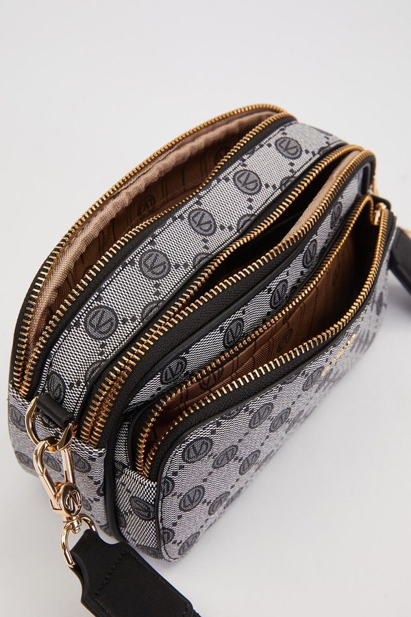 LevidorSiyah Çift Bölmeli Kalın Askılı Omuz Çantası