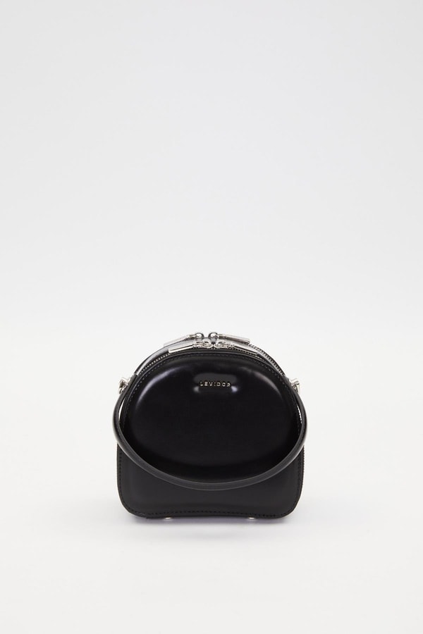 LevidorSiyah Çift Fermuarlı Omuz Çantası