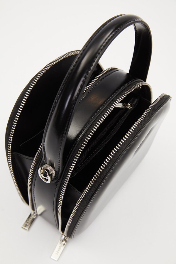 LevidorSiyah Çift Fermuarlı Omuz Çantası