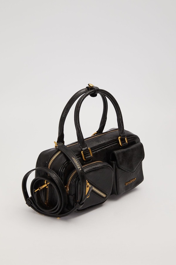 LevidorSiyah Çift Gözlü El Çantası
