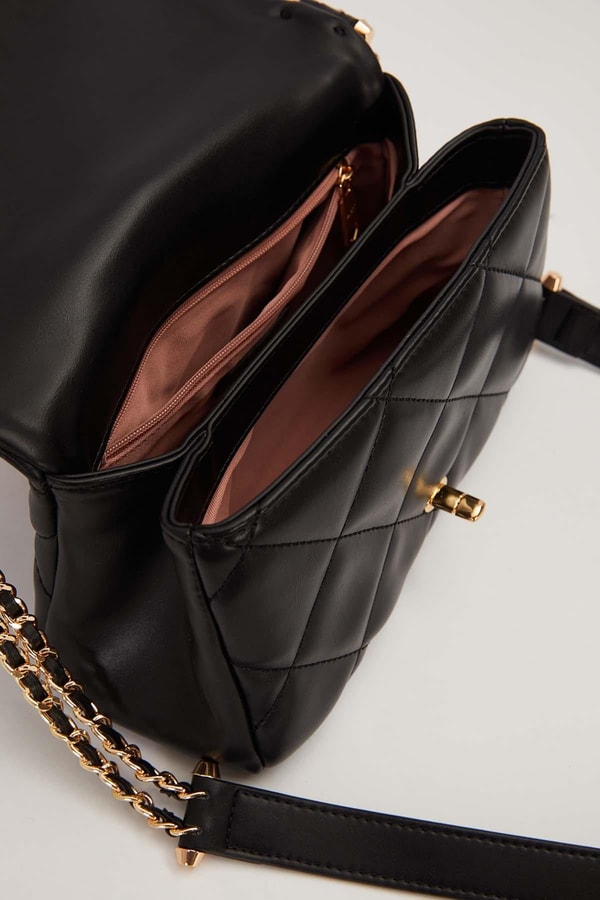 LevidorSiyah Çift Zincirli Omuz Çantası