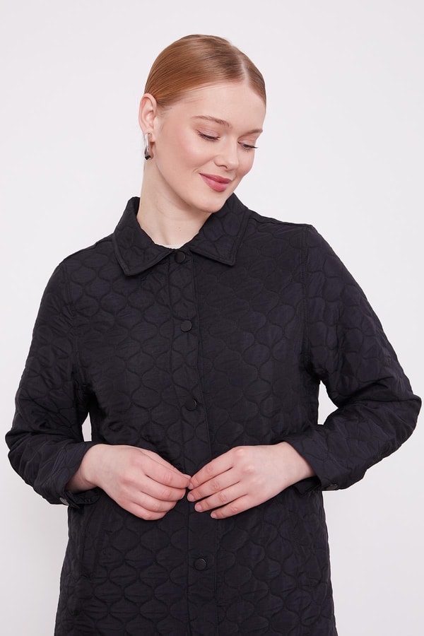 LevidorSiyah Çıtçıtlı Kapitone İkili Takım