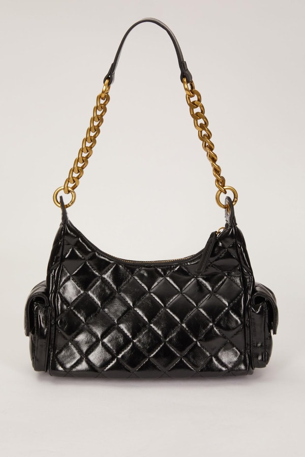 LevidorSiyah Çoklu Cep Bölmeli Omuz Çantası