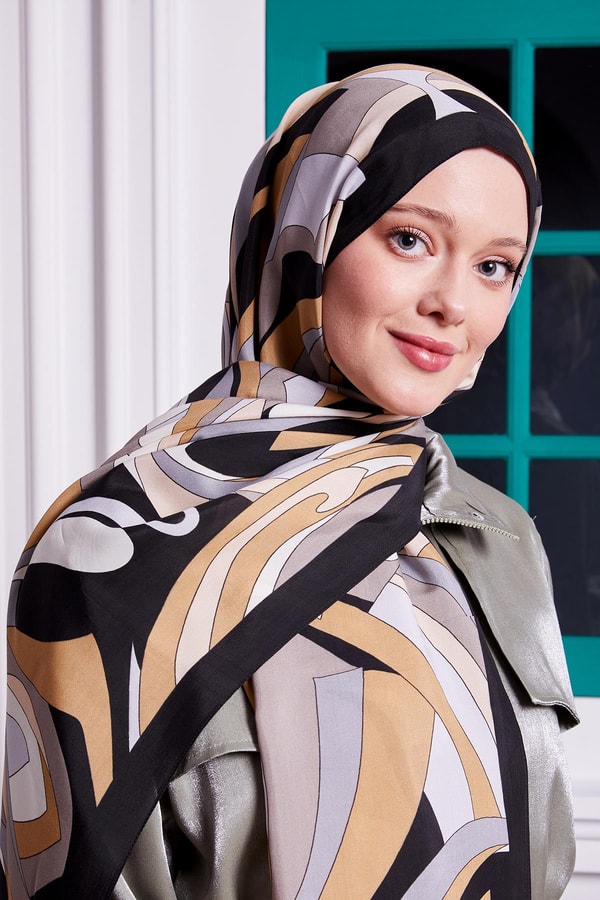 LevidorSiyah Damla Desen Royal Şal