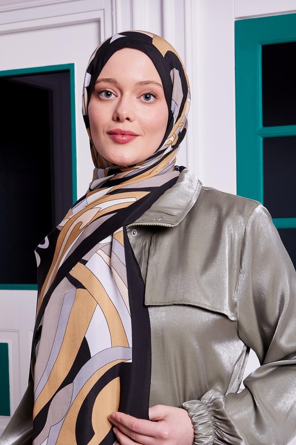 LevidorSiyah Damla Desen Royal Şal