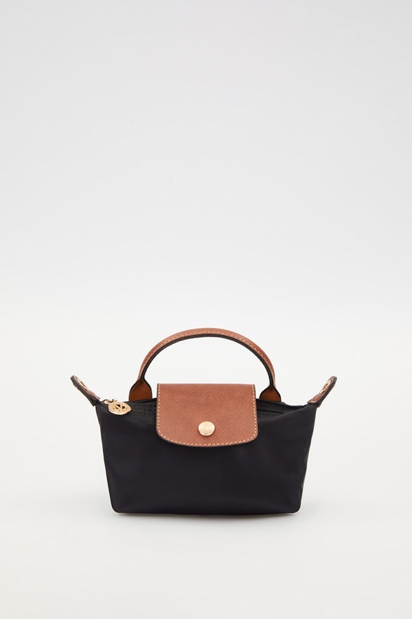 LevidorSiyah Deri Kapak Detaylı El Çantası