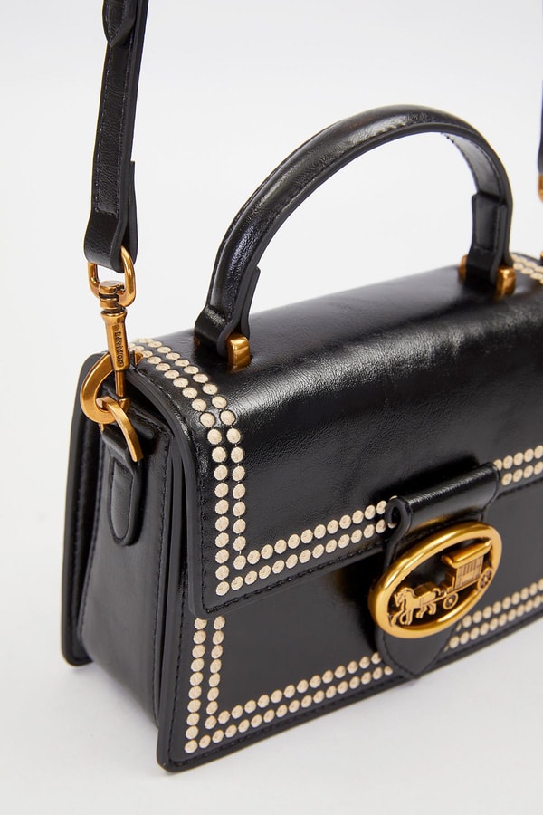 LevidorSiyah Desenli Askı Detay Omuz Çantası