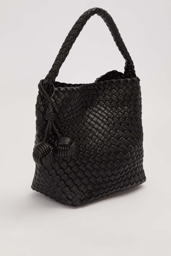 LevidorSiyah Dikdörtgen Form Örgü Model El Çantası