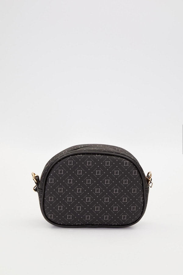 LevidorSiyah Dikey Şerit Detatylı Omuz Çantası