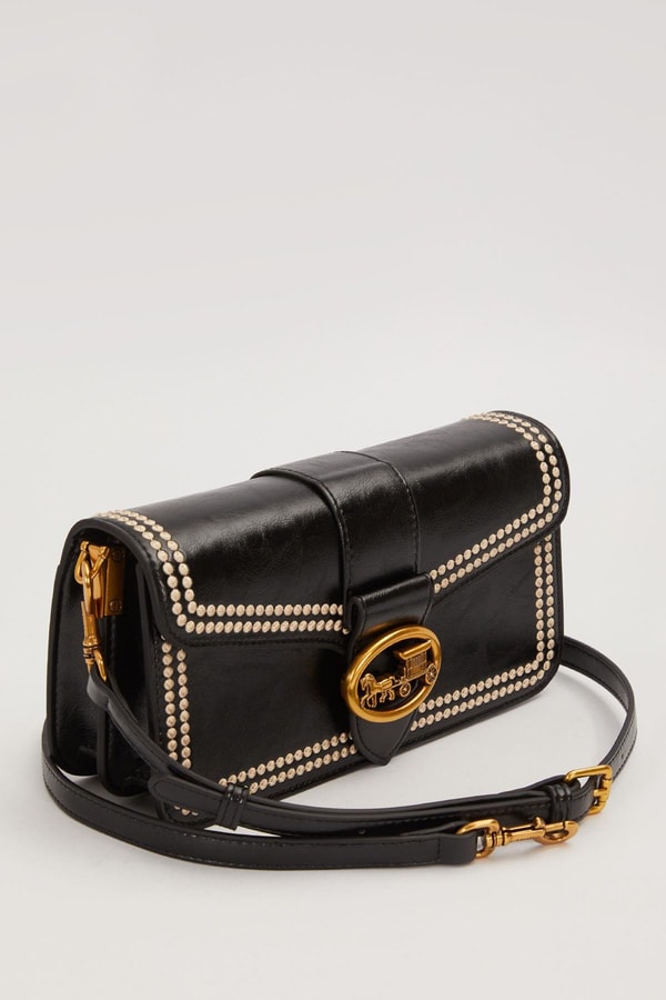 LevidorSiyah Dikişli Logo Detay Omuz Çantası