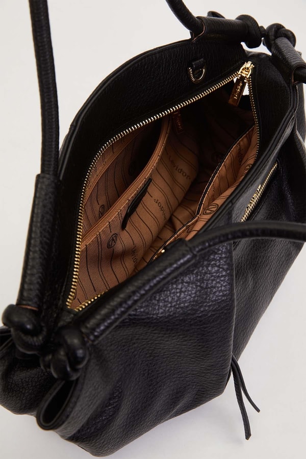 LevidorSiyah Düğüm Askı Detaylı Omuz Çantası