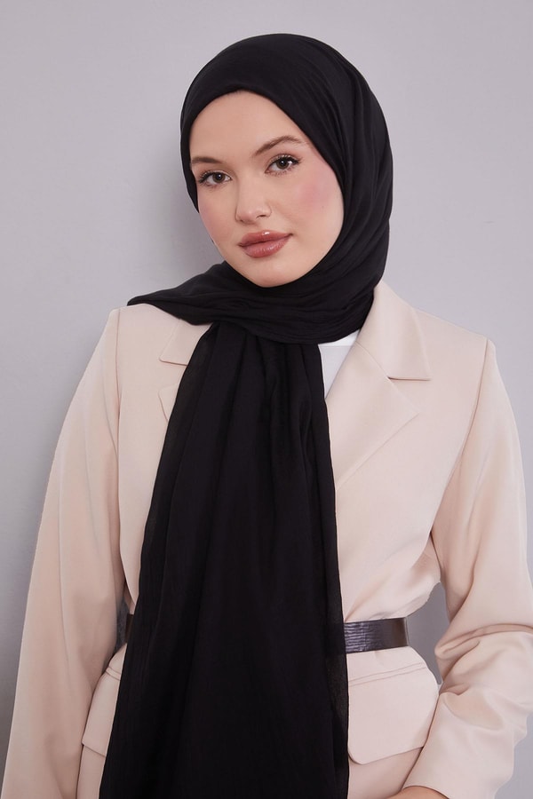 LevidorSiyah Düz Hawai Şal