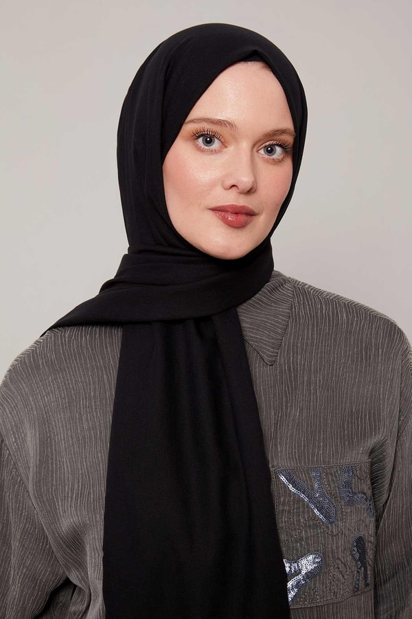 LevidorSiyah Düz Tensel Şal