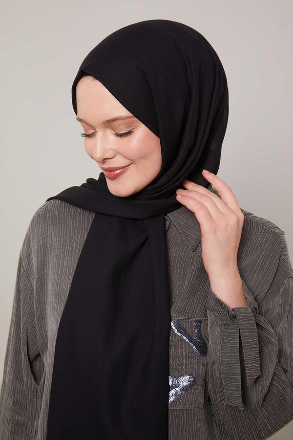 LevidorSiyah Düz Tensel Şal