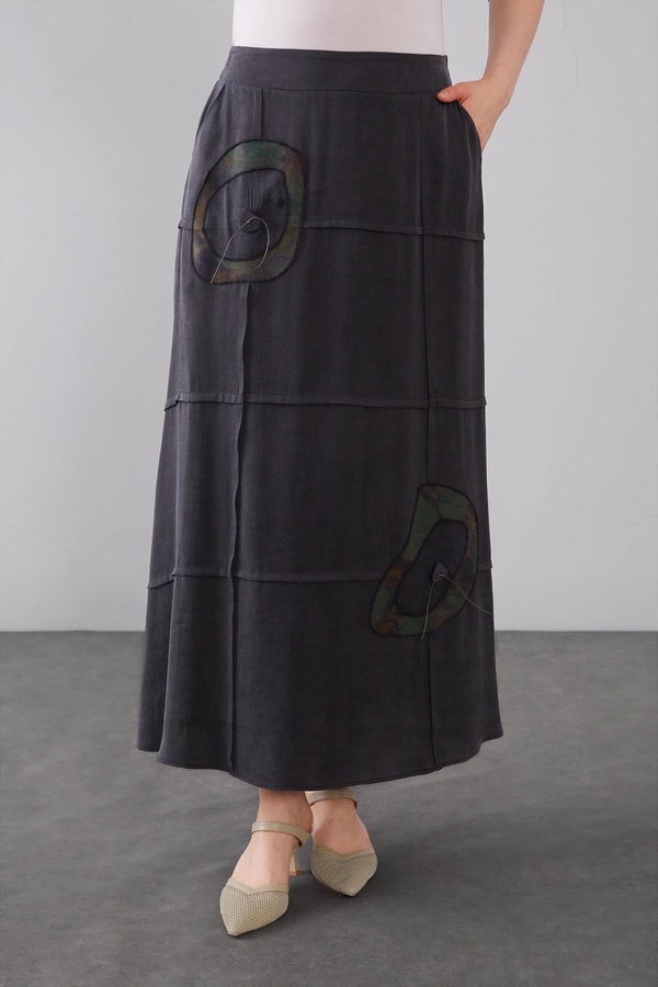 LevidorSiyah Ebruli Desenli Cupra İkili Takım