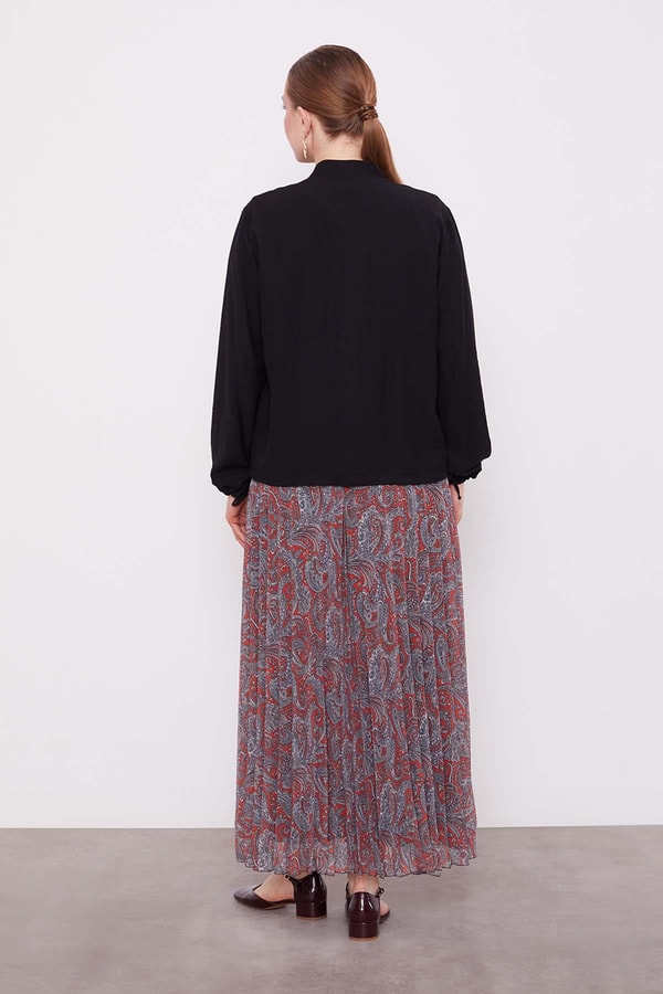 LevidorSiyah Etnik Desen Etek Takım